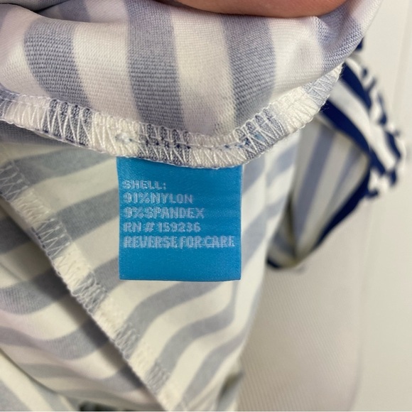 J MCLAUGHLIN Cap Sleeve Elora Dress Size XL White Navy  Blue Catalina Cloth - Picture 13 of 15